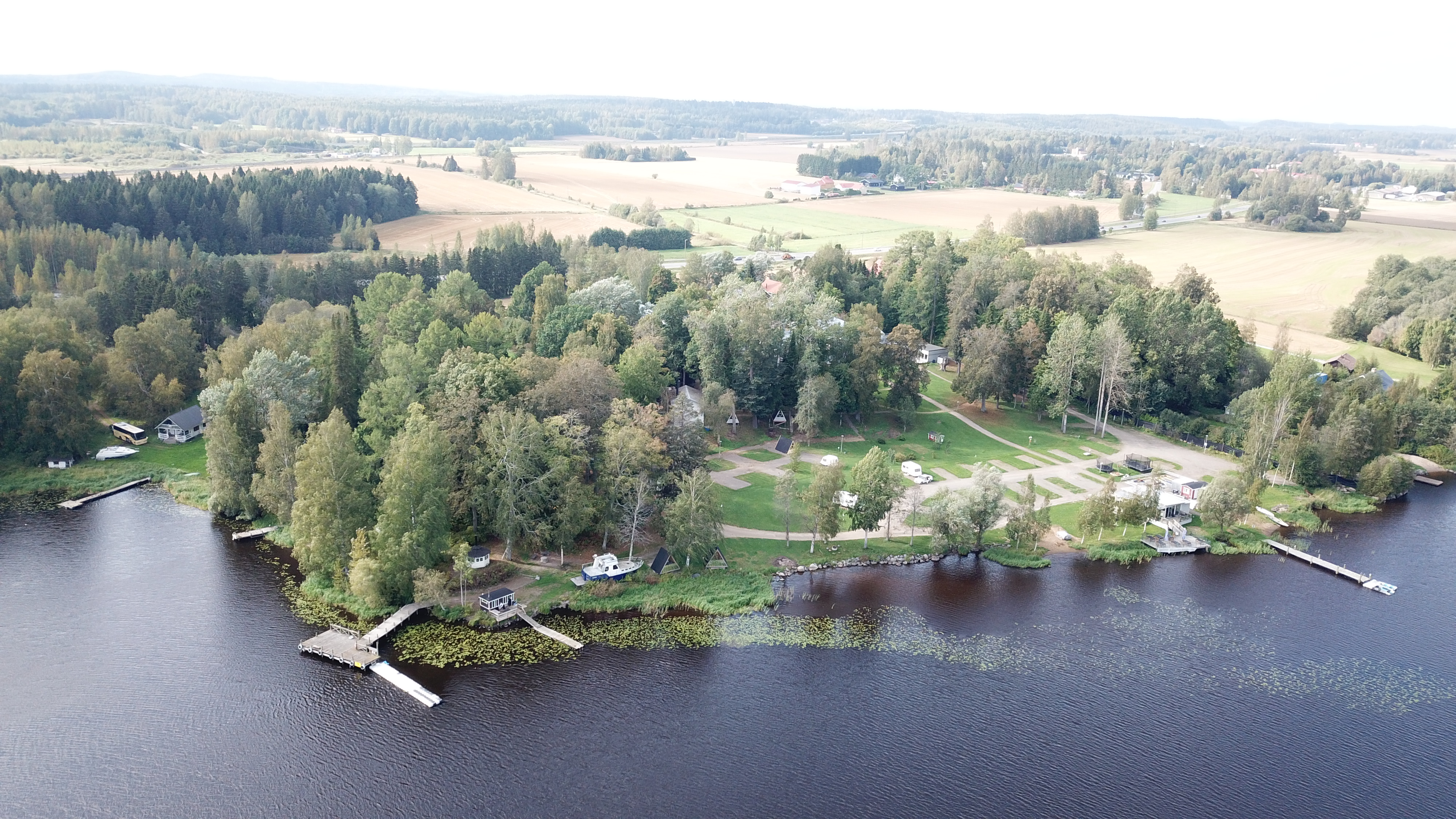 Aerial view of the Kirstulan Kartano camping area